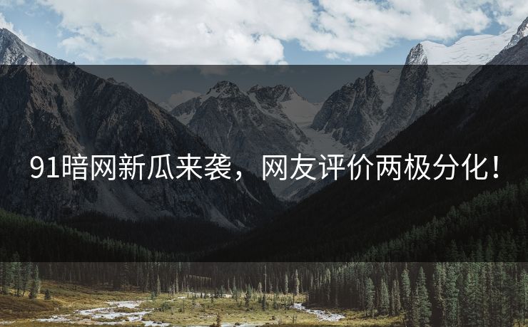 91暗网新瓜来袭，网友评价两极分化！