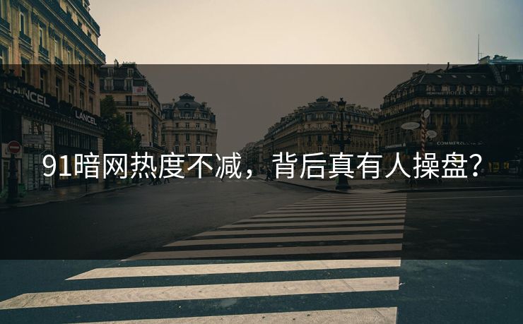91暗网热度不减，背后真有人操盘？
