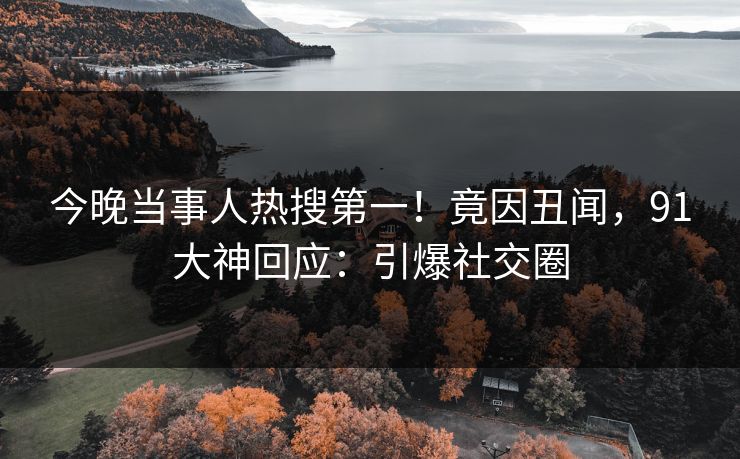 今晚当事人热搜第一！竟因丑闻，91大神回应：引爆社交圈